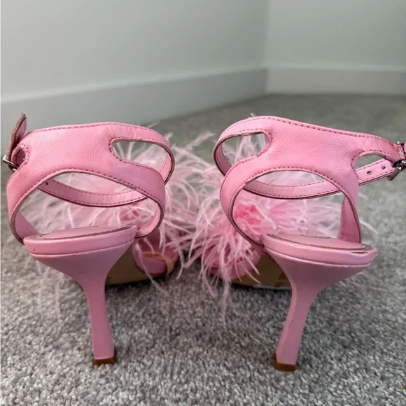 Ganni Pink Feathered Sandals - Picture 3 of 7